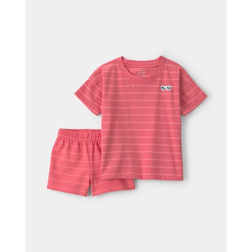 Baby Boy 2-Piece Stripe Short-Sleeve Top & Short Set - Orange | Carter's