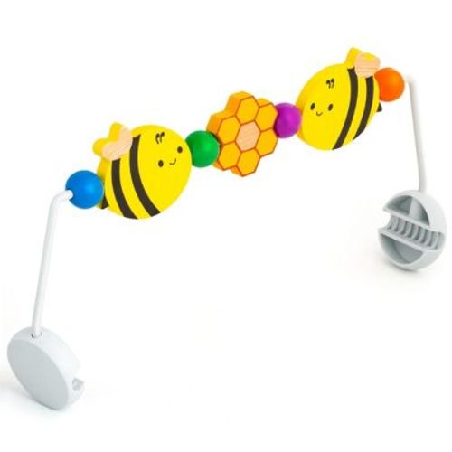 Impresa Wooden Baby Arch Toy Attachment Compatible with Baby Bjorn Bouncer, Honey Bee Design to Stimulate Motor Skills
