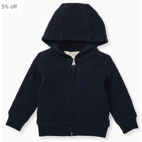 Organic Cotton Quilted Bee Baby Jacket - Midnight