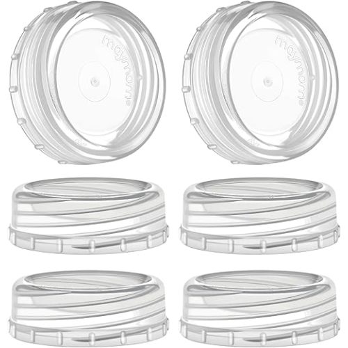 Maymom Travel Bottle Caps, Replacement Bottle Lids Compatible with Philips Avent Natural & Anti-Colic Bottles (PP & Glass) and Selected Maymom Bottles (Transparent)