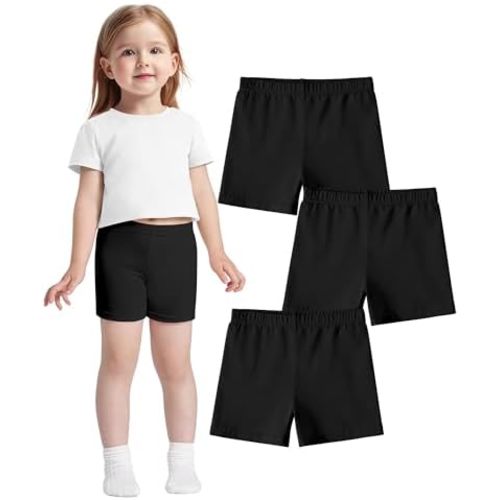 3 Pack Baby Girls Bike Shorts Toddler Girl Athletic Dance Short Soft Cotton Summer Clothes Size 18M-5T