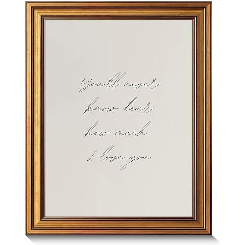 Vintage Gold Framed Nursery Wall Art Rustic Farmhouse Kid's Room Decor