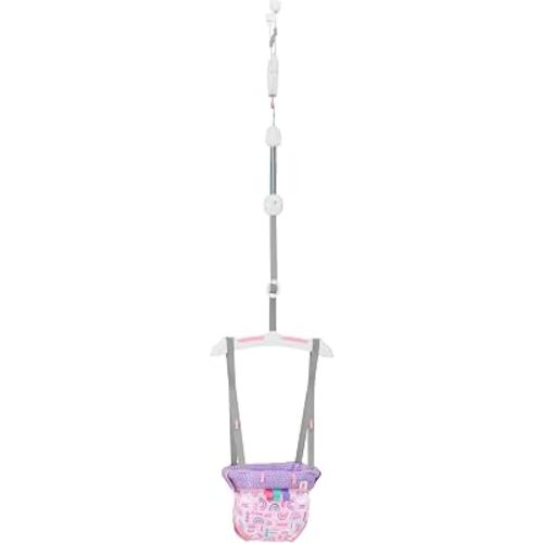 Bright Starts Purple Paradise Door Jumper for Babies 6 to 12 Months or Up to 26 Pounds, Travel Jumper