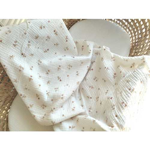 Organic Muslin Swaddle Blanket: Cottagecore Roses Cotton Swaddles