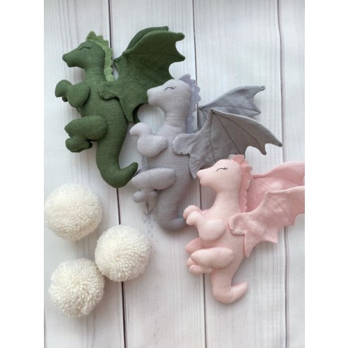 Dragon Textile Toy for Nursery Decor, Crib Baby Mobile, Baby Shower Dragon Gift