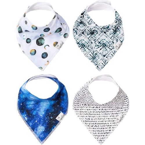 Copper Pearl Baby Bandana Drool Bibs for Drooling and Teething 4 Pack Gift Set Galaxy