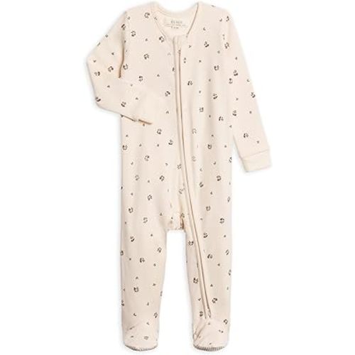 Colored Organics Baby Zip-Up Footed Sleeper with 2-Way Zipper - Newborn Organic Cotton Pajamas