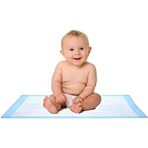 Disposable Baby Changing Pad Liner - Economy Pack 50 Count (17 x 24 Inch) - Waterproof Absorbent Blue Hospital Underpad for Incontinence with Moisture Protector - Small Chux by BrightCare