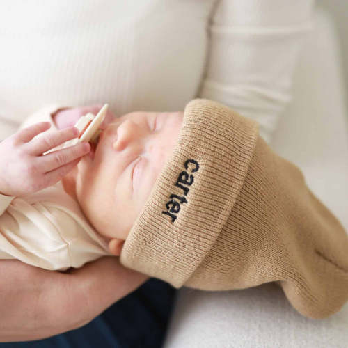 Embroidered Knit Baby Beanie