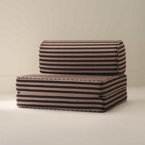 Seat | Taupe & Brown Striped Modular Play Couch | Bennett | House of Noa