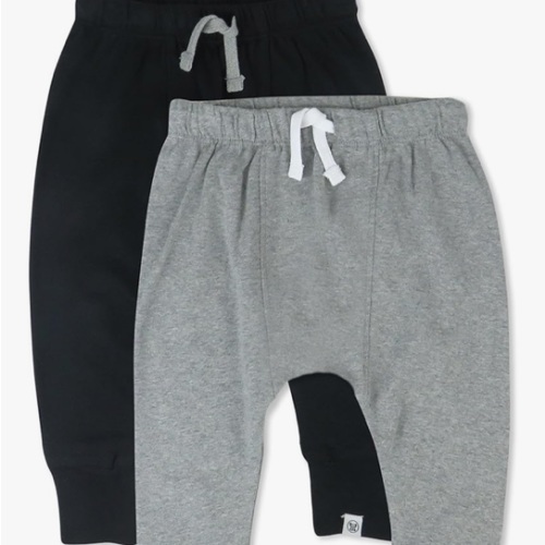 Multipack Honest Pants Joggers Pull on 100% Organic Cotton for Infant Baby and Toddler, Boys, Girls, Unisex