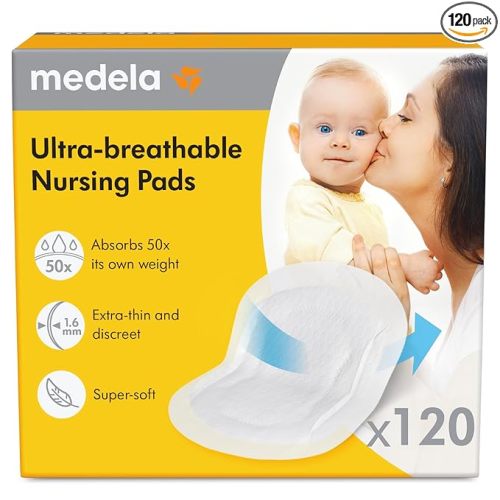 Medela Ultra-Breathable Nursing Pads, Highly Absorbent, Super Soft, Discreet Design for Comfortable Wear, Pack of 120