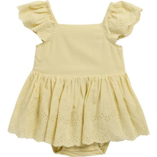 Remi Citron Eyelet Cotton Skirted Bodysuit, 6-12M