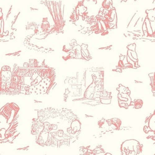 Dusty Rose Pooh Bear Toile Crib Sheet – DBC Baby Bedding Co