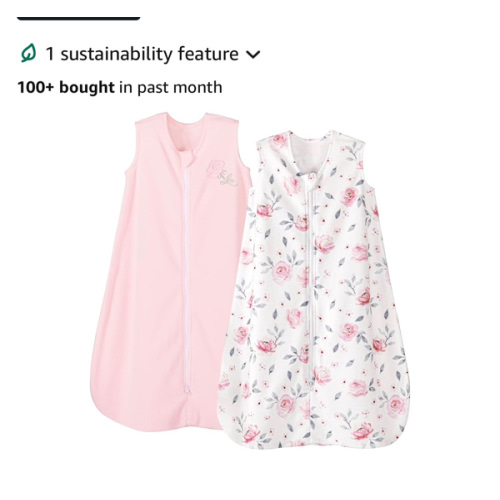 PHF Warm Micro-Fleece Baby Sleep Sack 6-12 Months, Soft Baby Wearable Blanket, 2-Way Zipper Sleeping Bags, 2 Pack Comfy Toddler Sleeping Sack for Girls, Medium Size, Floral