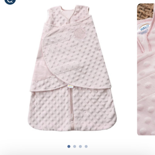 Pink Plushy Dot Velboa Swaddle | HALO