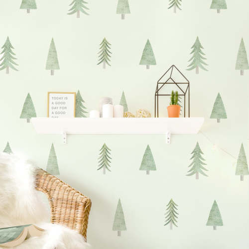 Evergreen Tree Toss Wall Decals