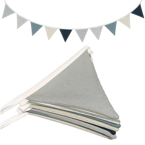 Boys Room Playroom Decor, Blue Pennant Banner Flags 5.5Ft, Nursery Baby Girls Boys Banner Toddler Room Decor for Kids Bed Baby Shower Birthday Party