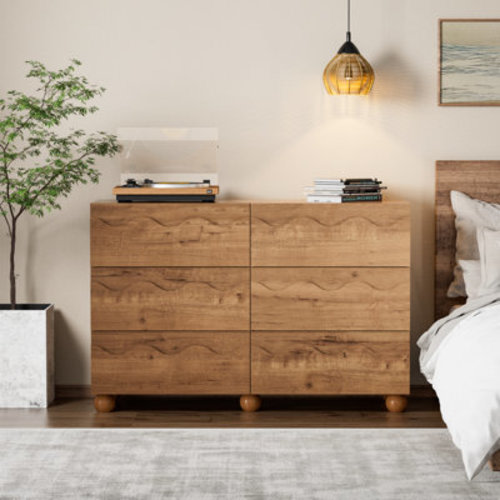 Millwood Pines 6 Drawer 47.24" W Circular Ripple Dresser & Reviews | Wayfair