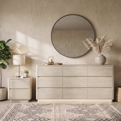 Ebern Designs Molter 2-Piece Bedroom Set (9-Drawer Dresser + Nightstand) | Wayfair