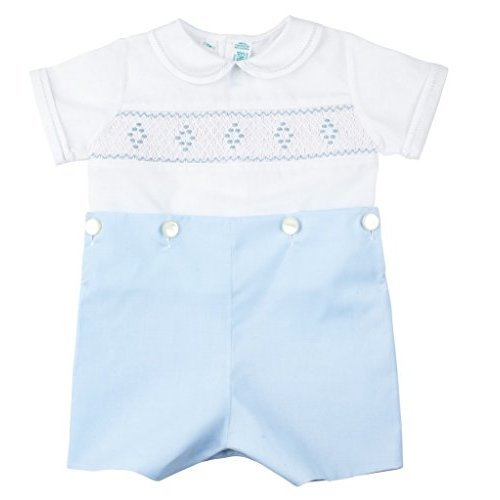 Feltman Brothers Blue White Smocked Bobbie Suit Boys Christening Outfit