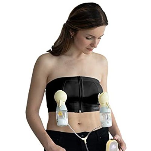 Medela Easy Expression Hands Free Pumping Bra, Black, Medium, Comfortable and Adaptable with No-Slip Support for Easy Multitasking