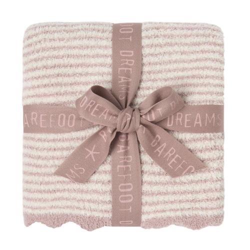 Barefoot Dreams CozyChic Stripe Scallop Receiving Blanket