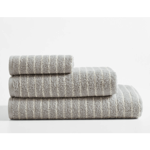 Turkish 100% Organic Cotton Breton Stripe Mist Blue Kids Set of 3 Towels