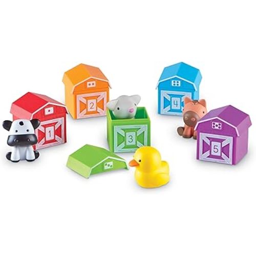 Learning Resources Peekaboo Learning Farm - Farm Animals for Toddlers, Educational Fine Motor Montessori Sets, Toddler Animal Toys, Counting, Sorting & Matching Barn Animal Toy, Little Animal Figures