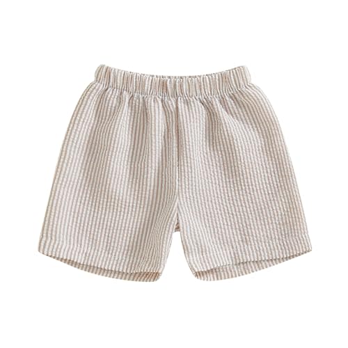 Toddler Kids Baby Boy Girl Gingham Seersucker Shorts Elastic Waist Striped Shorts Summer Casual Short Pants Bottoms