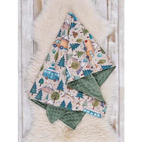 Green Camp Ground Minky Blanket