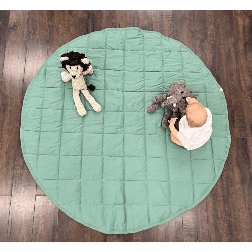 Round Play Mat - Basil Green | 100% Organic - Finn + Emma