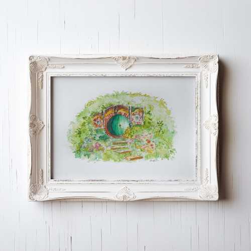 The Shire Art Print | Hobbit Hole | Lord of the Rings | Bag End | Tolkien