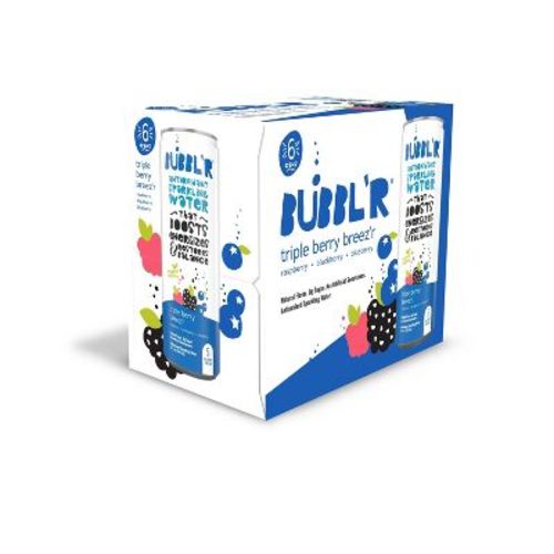Bubbl'r Triple Berry Breez'r Antioxidant Sparkling Water - 6pk/12 Fl Oz Can