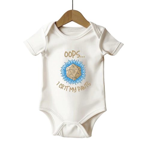 Personalized Handmade: Oops I Crit My Pants Shirt and Baby Bodysuit, Dungeons and Dragons Shirt, DND Geek Kids Outfit