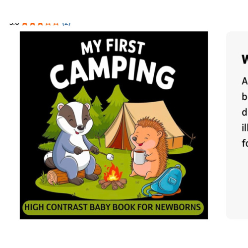 My first Camping High Contrast Baby Book for Newborns 0-12 Months: Black and White Pictures about Camping Trip & Outdoor Adventure to Develop Infant Eyesight | Visual Stimulation Gift for Kids