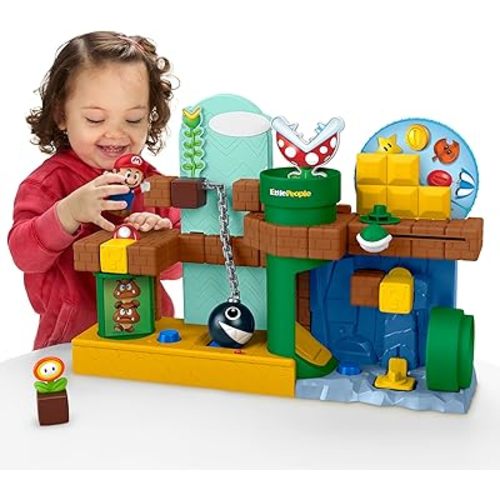 Fisher-Price Little People Toddler Toy My Mario Adventure Playset with Music Sounds & Figures, Preschool Kids Ages 18+ Months