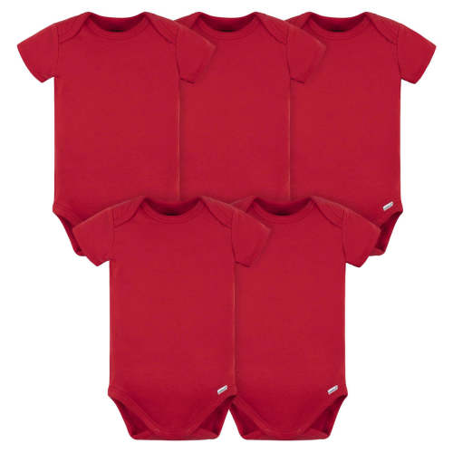 5-Pack Baby Red Premium Short Sleeve Onesies® Bodysuits – Gerber Childrenswear