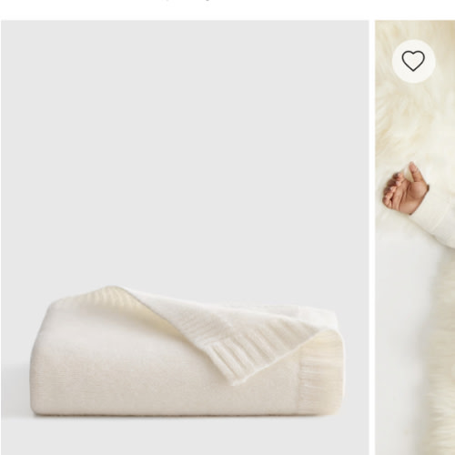 Luxe Knit Cashmere Baby Blanket in Ivory