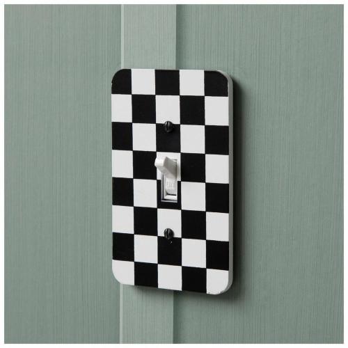 Checkerboard Wood Single Switch Plate
