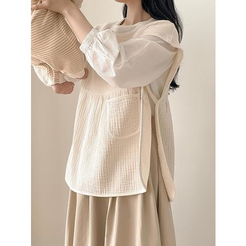 Wearable Burp Cloth for Parents – 3-Ply Premium Cotton Gauze, Breastfeeding-Friendly, Newborn Softness, Made in Korea (Signature)