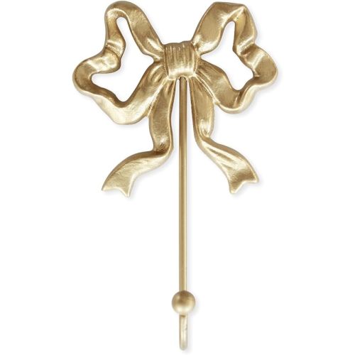 Single Bow Hook,Wall Mounted Functional Hook,Antique Gold Cast Iron Hooks for Coats,Hats,Bags, Bath Towels,Room Decorations,Hallway,Bathroom,Kitchen,Office (Small Single Bow Hooks:4.1x6.5 inches)