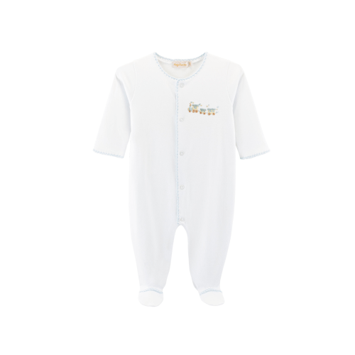 Little Train Embroidered Footie
