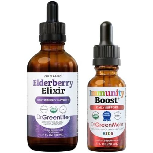 Immunity Boost & Elderberry Elixir — Immune Support Supplements for Kids for Cold & Flu Season — Echinacea, Elderberry, Astralagus, Vitamin C