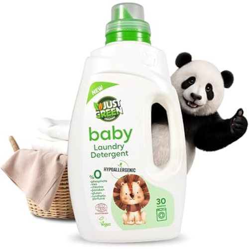 Baby Liquid Laundry Detergent, Plant-Based Laundry Soap Newborn & Infant Clothes, Hypoallergenic, Fragrance-Free, EcoCert Certified, 30 Washes, 50.7 fl oz (1500 ml)