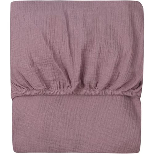 Fitted Crib Sheet, Solid Color, 100% Organic Cotton Baby Crib Sheet for Standard Crib and Toddler Mattresses Newborn Children Bedding Cover Extra Soft Sheet (Purple)