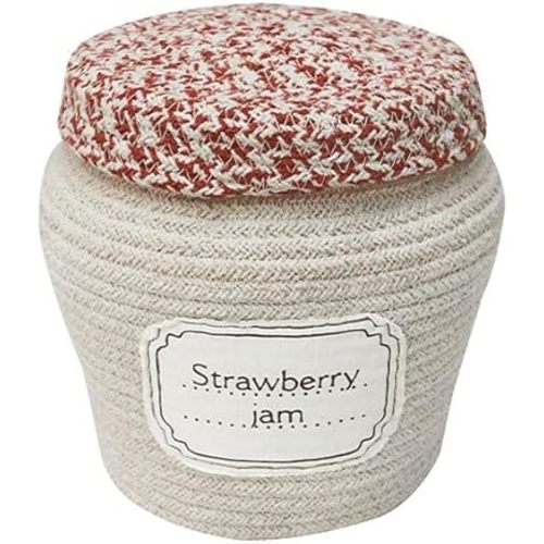 Lorena Canals Children's Jam Jar Storage Basket for Decoration or Children's Room, Handmade in Cotton, Colour: Natural, Size: Ø 20 x 23 cm