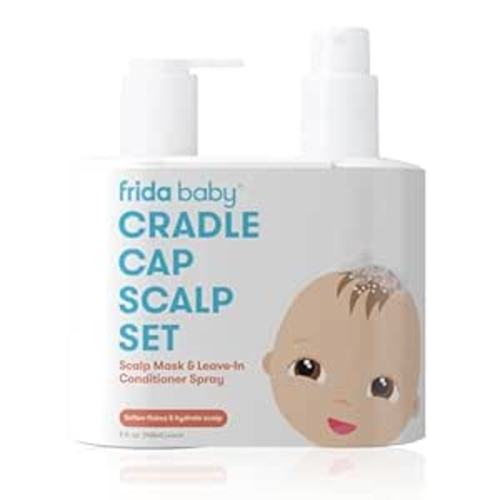 Frida Baby Cradle Cap Treatment, Cradle Cap Shampoo for Babies + Flake Fixer Scalp Spray, Cradle Cap Kit Soothes Baby's Scalp, Prevents Dryness and Flakes