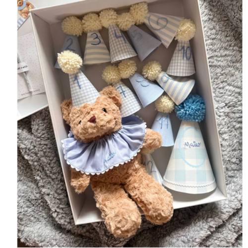 Keepsake Bear Birthday Set – Blue Edition – Enchanted Closet Co