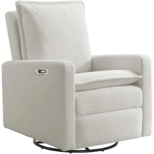 Oxford Baby Uptown Power Recliner/Glider, Boucle White
